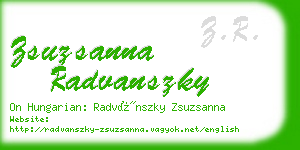 zsuzsanna radvanszky business card